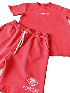 Ensemble de t-shirt et short de sport pour homme en coton 100% tissé, deux pièces, été, t-shirt épais, personnalisé, séchage rapide, écologique, fabriqué en Turquie - Product Image 2