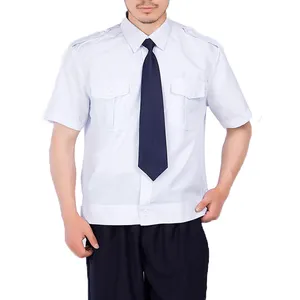 맞춤 디자인 100% 폴리 에스터 능 직물 작업복 짧은 소매 셔츠와 바지 도어맨 보안 유니폼
