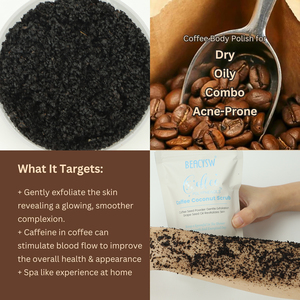 Exfoliante de Café y Azúcar para Rostro, Pies y Cuerpo, Exfoliante Corporal con Sal para Tonificar la Piel y Combatir la <span class=keywords><strong>Celulitis</strong></span> - Product Image 4