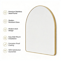 Miroir à cadre en aluminium, miroir encadré en métal antirouille pour la décoration de la salle de bain, du chambre à coucher et du salon, montage horizontal et vertical