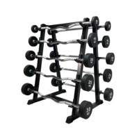 Barre EZ Curl et barre droite pour entraînement de force avec poids libre, équipement de musculation pour salle de sport commerciale, club de fitness, hôtel, ensemble d'haltères fixes