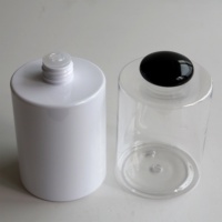Botella de Plástico PET Redonda y Ancha de 250ml 500ml para Loción y Gel de Ducha, Envase Cosmético