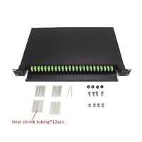 Panel de Conexiones de Fibra Óptica de 24 Puertos 1U 19 Pulgadas LC/APC, Totalmente Equipado, Monomodo, con Bandeja Deslizante ODF