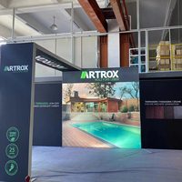Système SEG 20x10 pieds avec support TV inclus et impression rétroéclairée par LED ou non, stand d'exposition personnalisé inclus