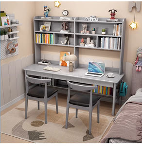 Escritorio de PC de madera maciza con apartamento pequeño integrado, estantería de dormitorio para oficina en casa, <span class=keywords><strong>mesa</strong></span> de ordenador portátil de pared de esquina Simple, <span class=keywords><strong>mesa</strong></span> de <span class=keywords><strong>estudio</strong></span> - Product Image 5