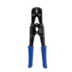Wire Rope Crimping Tools for Aluminum Copper Duplex Hourglass Sleeves, Stop Buttons and Ferrules with Built-in Cable Cutter Work
