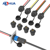 AOHUA Longueur de câble personnalisée, éclairage, montage sur panneau, connecteur mâle femelle en plastique K20, prise d'alimentation ca, câbles de connecteur de LED 2Pin