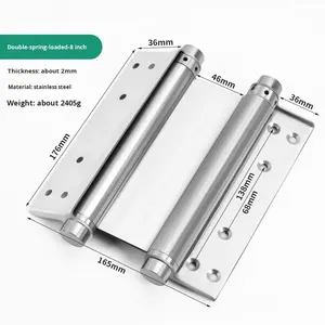 Петля для двустворчатых ворот Golden Glory из нержавеющей стали, полированная, с матовой отделкой, автоматическое закрывание, двусторонняя, с пружиной свободного хода - Product Image 1