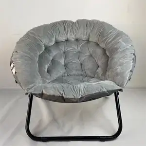 Sıcak yastıklı ay sandalye büyük pamuk yastıklı kaba çelik boru çok sahne kullanımı için güçlü ay sandalye