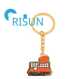 Llavero de Metal Esmaltado al por Mayor para Amantes del Deporte, Souvenir de Aleación de Zinc con Pelota de <span class=keywords><strong>Ping</strong></span> Pong y Raqueta de Tenis de Mesa, Colgante para Bolso - Product Image 5