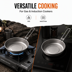 Juego de Utensilios de Cocina de Titanio Ecológicos de Lujo para Camping, Sartén con Base Multicapa y Mango Plegable, Estilo Americano - Product Image 2