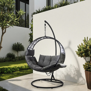 Leisure OEM ODM Modern Design PE Rattan Hanging Chair Patio <b>Swing</b> Outdoor Furniture <b>for</b> Villa Hotels Parks Schools - Product Image 4
