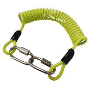 Cordón de herramienta de bobina de plástico para caña de pescar, herramienta retráctil, cordón de seguridad con mosquetón Doble - Product Image 3