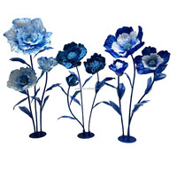 Aangepaste Handgemaakte Moderne Grote Blauwe Kunstbloemen Eva Papier Voor Bruiloft Bloemenontwerp Rekwisieten En Winkelcentrumkasten