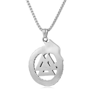 yunnique Viking Dragon Rune Stainless Steel Pendant <b>Necklace</b> For Men Animal Zodiac Design Gift Jewelry 60cm Chain - Product Image 4