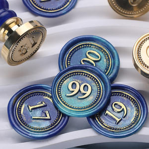 Sceaux à cire en cuivre à chiffres arabes, en laiton massif gravé, pour la décoration - Product Image 1