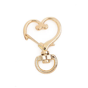 Porte-clés en alliage de Zinc en forme de cœur, 24mm x 34mm - Product Image 3