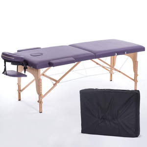 Camilla Portátil Multifuncional de 3 Secciones, Mesa de Masaje Plegable de Madera, Versátil para Hoteles, Exteriores, Escuelas, Talleres, Almacenes - Product Image 1