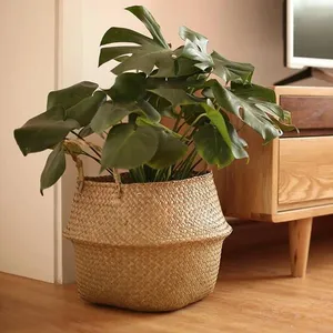 Paille Tissage Fleur <span class=keywords><strong>Plante</strong></span> <span class=keywords><strong>Pot</strong></span> Panier Herbe Planteur Panier Intérieur <span class=keywords><strong>Extérieur</strong></span> <span class=keywords><strong>Pot</strong></span> De Fleur Couverture <span class=keywords><strong>Plante</strong></span> Conteneurs pour Plantes Plantables - Product Image 5