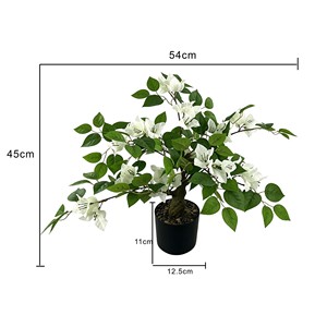 Bonsaï artificiel réaliste <span class=keywords><strong>en</strong></span> <span class=keywords><strong>bougainvillier</strong></span> <span class=keywords><strong>blanc</strong></span>, plante <span class=keywords><strong>en</strong></span> <span class=keywords><strong>pot</strong></span> de 45 cm, petite fausse verdure <span class=keywords><strong>en</strong></span> <span class=keywords><strong>pot</strong></span> pour la décoration de la maison, du bureau, de l'hôtel ou de la table - Product Image 3