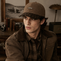 Gorra de béisbol personalizada vintage de mezcla de lana con estampado de letras, gorra deportiva unisex, gorro de invierno grueso y cálido con parche de piel sintética común