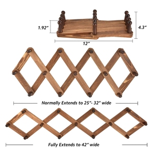 Crochets muraux extensibles <span class=keywords><strong>en</strong></span> <span class=keywords><strong>accordéon</strong></span> marron vintage pour chapeau et <span class=keywords><strong>manteau</strong></span> - Product Image 5