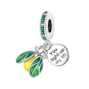 Diseño Personalizado - Cuentas Luminosas Estilo <span class=keywords><strong>Pandora</strong></span> <span class=keywords><strong>Originales</strong></span> con Forma <span class=keywords><strong>de</strong></span> Camaleón y Luciérnaga para Pulsera, Joyería <span class=keywords><strong>de</strong></span> Plata 925 con Baño <span class=keywords><strong>de</strong></span> Cobre - Product Image 2