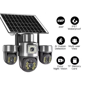 Cámara de Seguridad Inalámbrica Solar con Tres Lentes, 30MP, 4G, Tarjeta <span class=keywords><strong>SIM</strong></span>, V380 PRO, WIFI, CCTV, PTZ, Vigilancia Exterior, Red - Product Image 3