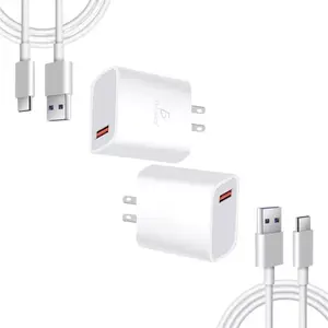 Kit de chargeur rapide avec câble Type-C 18W pour téléphones Huawei et Samsung, chargeur USB PD mural, sortie 3 ports, PC ignifuge M - Product Image 1