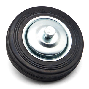 Fournir 2 2.5 3 4 5 6 8 "roues pivotantes en caoutchouc noir noyau en acier de fer roulette en caoutchouc roue robuste - Product Image 2