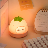 Peervormig nachtlampje Leuke cartoon-sconce USB oplaadbare sfeerlamp Draadloos draagbaar ornament Nachtkastje Slaaplampje