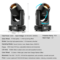 Projecteur à tête mobile Sharpy Beam 230W 7R avec anneau halo RGBW |   Projecteur de scène DMX512 à double prisme 24 facettes super lumineux pour mariage et DJ