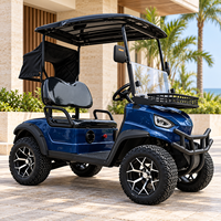 Voiturette de golf électrique 2 places 60V tout-terrain avec châssis surélevé et panier de chargement pour usage en complexe hôtelier