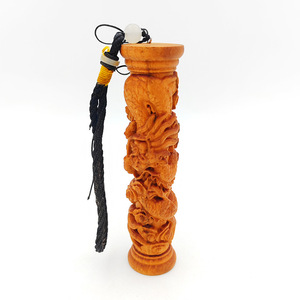 Wholesale Wood Dragon Column Pendant Handheld Artwork <b>Car</b> Hanging <b>Ornament</b> Zodiac Dragon Craftwork Handheld Accessory - Product Image 3
