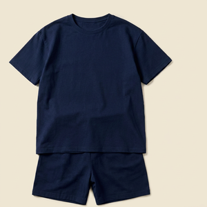 Ensemble 2 pièces été pour adolescents : T-shirt oversize et short – <span class=keywords><strong>Tenue</strong></span> décontractée streetwear unisexe pour garçons et filles – Vente en gros OEM personnalisée - Product Image 3