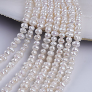 Perlas de Agua Dulce Naturales Blancas de 5-6 mm, Perlas de Río Regeneradas con Orificio Central para Materiales de Joyería DIY, Venta al por Mayor de Fabricantes - Product Image 3
