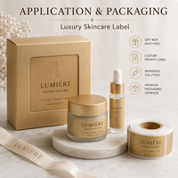 Étiquettes personnalisées pour soins de la peau, étiquettes de pots cosmétiques en feuille d'or mat, autocollants imperméables gaufrés pour emballages de beauté, rouleaux d'étiquettes avec logo