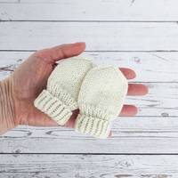 Crochet Nouveau-né Bébé Cadeau pour Naissance Bébé Coton Bio Tricoté Main Mitaines Bébé