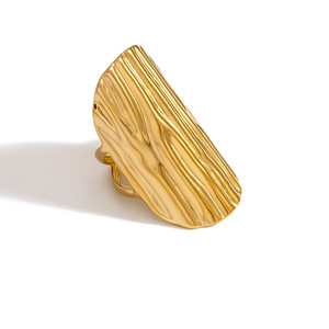 Stainless Steel <b>Ring</b> Irregular Design Open Band Light Luxury Women's Jewelry Gift - Product Image 5