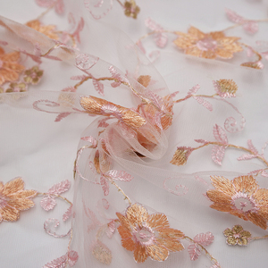 Tulle en polyester doux, tissu en maille transparente brodé de fleurs délicates, pour lingerie féminine, soutiens-gorge, culottes, sous-vêtements, design - Product Image 2