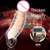 Verrouiller le retard d'éjaculation Pénis élargi loup Dick manchon anneau cristal réutilisable réaliste gode manchon pour hommes autre jouet sexuel