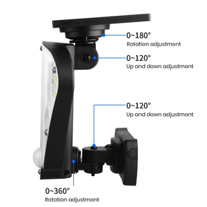 Lampe solaire extérieure 160 LED, éclairage de sécurité solaire avec 3 modes, tête d'éclairage réglable pour garage, jardin, cour - Product Image 6