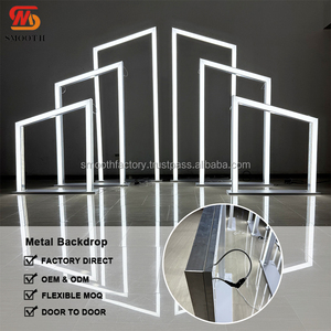 LEDA Elegant Events Decor Led Display Geometric Tunnel Arch LED Glow Metal <b>Backdrop</b> <b>Stand</b> for Wedding - Product Image 2
