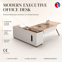 Ensemble de bureau de direction moderne en bois, table de PDG, mobilier commercial