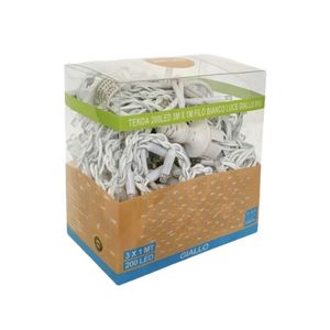 Guirlande lumineuse Gloca 200 LED 3m x 1m, fil blanc, lumière jaune chaude, IP65, éclairage extérieur pour fêtes - Product Image 5