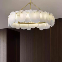 Lustre en marbre de style moderne et luxueux, luminaire créatif, suspensions uniques en albâtre, LED à intensité variable et orientables