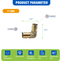 Raccord KING SMART en laiton à faible teneur en plomb 1/2 pouce UPC NSF F1960/PEX pour usage résidentiel et commercial (Livraison gratuite aux États-Unis et au Canada)