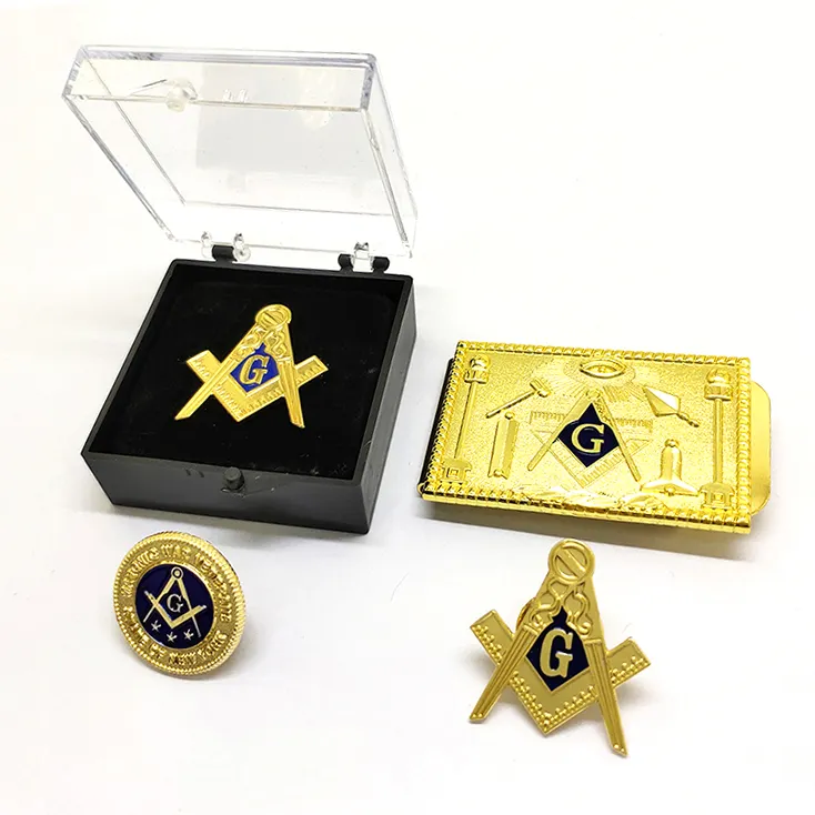 Freemason ปกพินอาเมสติกของโรงงาน,เข็มกลัดพินหมุนทำจากโลหะแข็งนิ่มออกแบบได้ตามต้องการ