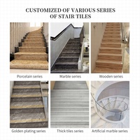 Carreaux de céramique antidérapants en porcelaine pour escaliers extérieurs, design bois et céramique pour salon
