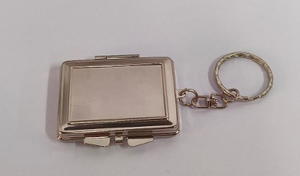 <b>Personalized</b> Foldable Pocket Mirror <b>Keychain</b> Silver Mini Vanity Mirror - Product Image 2